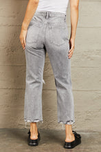 High Waist Cropped Straight Jeans
