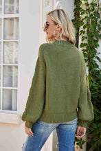 Mixed Knit Drop Shoulder Sweater