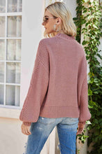 Mixed Knit Drop Shoulder Sweater