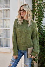 Mixed Knit Drop Shoulder Sweater