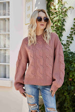 Mixed Knit Drop Shoulder Sweater
