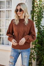 Mixed Knit Drop Shoulder Sweater