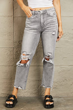 High Waist Cropped Straight Jeans