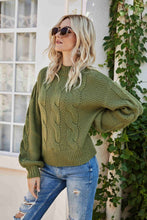 Mixed Knit Drop Shoulder Sweater