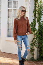 Mixed Knit Drop Shoulder Sweater
