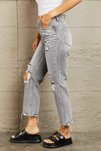 High Waist Cropped Straight Jeans