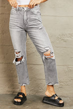 High Waist Cropped Straight Jeans