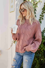 Mixed Knit Drop Shoulder Sweater