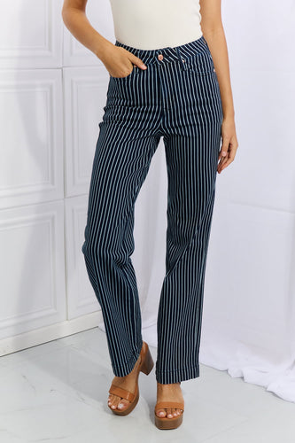 Striped Straight Jeans