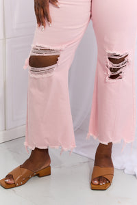 Distressed Ankle Flare Jeans