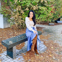 Denim Ruffle Wrap Skirt