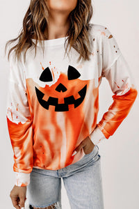 Halloween Theme Round Neck Short Sleeve Sweatshirt